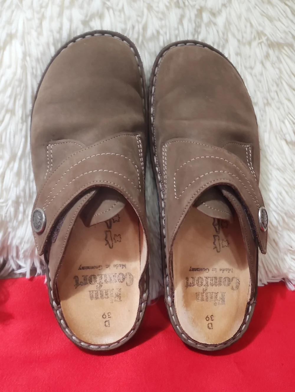 Finn Comfort Stanford Women's Brown Nubuck Slip-On Clogs